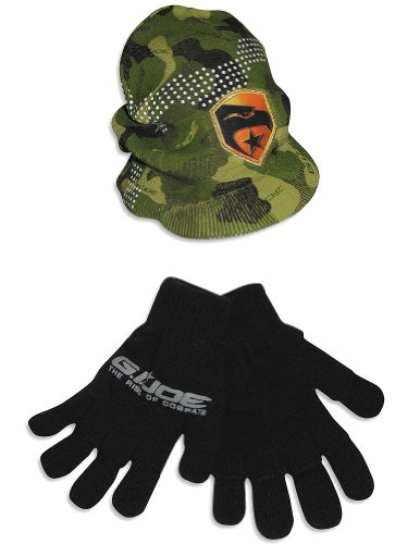  GI Joe - Boys Camouflage Hat And Glove Set, Olive, Black