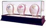 Triple Baseball Glass Display Case Collectibles Display Cases