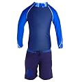 Pipeline UV Sun Protective Boys 2 Piece Set: Long Sleeve Top (Rashguard) & Shorts (UPF 50+)