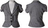 SELE Short Sleeve Pinstriped Tweed Blazer