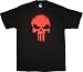 The Punisher Red Movie Faint Skull Logo Black T-Shirt Tee