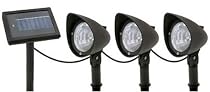 Moonrays 91460 Solar Powered Outdoor Spotlights, Black, 3-Pack