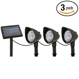 Moonrays 91460 Solar Powered Outdoor Spotlights, Black, 3-Pack