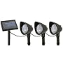 Moonrays 91460 Solar Powered Outdoor Spotlights, Black, 3-Pack