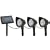 Moonrays 91460 Solar Powered Outdoor Spotlights, Black, 3-Pack