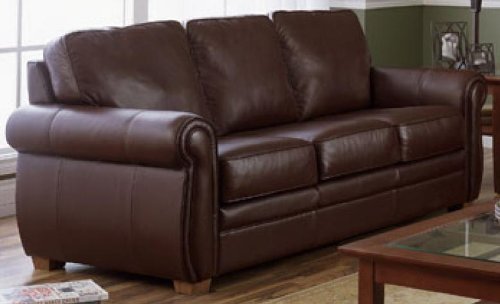 Leather Furniture Palliser Viceroy Leather 4 Piece Sleeper Sofa Couch, Loveseat, Recliner, and Ottoman