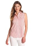 Foxcroft Womens Citrus Dot Sleeveless Blouse
