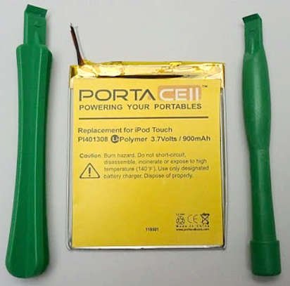 PortaCell 3.7V, 900mAh replacement battery kit for Apple iPod Touch 1st Gen. (616-0343)