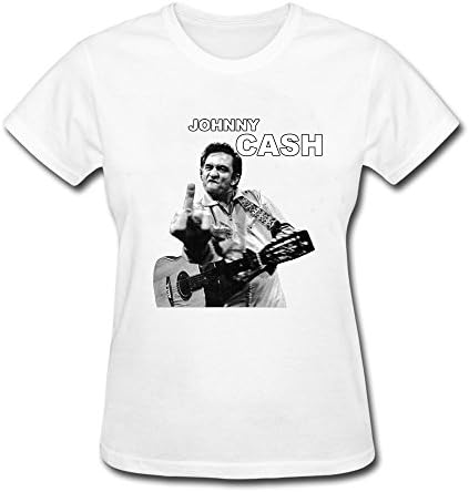 Women's Johnny Cash J. R. Cash Decal Country Singer T-shirt-White
