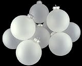Club Pack of 16 Clear Frost Matte Glass Ball Christmas Ornaments 3.25 (80mm)