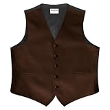 Chocolate Brown Satin 5 Button Full Back Vest