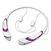Rymemo 2016 Newest Universal Wireless Bluetooth 4.1 Music Stereo Sports/running Headset Headphones W/microphone Vibration Neckband Style for Cellphone (Purple-white)