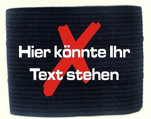 Armbinde bedruckt mit IHREM TEXT / mit Klettverschluß / schwarz / 3314