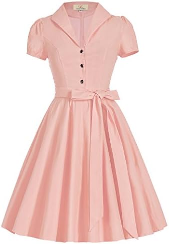 Women Pink Sweetheart Pinup Vintage Dress High Stretchy S CL8946-2