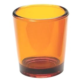 Biedermann & Sons 6 Glass Votive Candle Holder In Amber