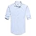 Zbrandy Men's Cotton Linen Blend Shirts Ultra Light Colorful Shirts Colour Blue Size L