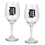 Detroit Tigers MLB 2pc Wine Glass Set - Primary Logo