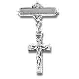 Sterling Silver Christening Baptism Baby Infant Pins Godchild Religious Mary Angel