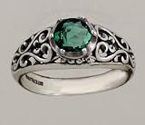 A Gorgeous Sterling Silver Filigree Ring Featuring a Beautiful Faceted Green Quartz Gemstone