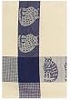 Waffle Weave 100% Cotton Blue Cat Dishtowel 18" X 28" Set / 6