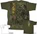 Japanese Writing Samurai Character Calligraphy Art Kanji Warrior Code Benevolence Adult Military Green T-Shirt