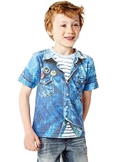 Limited Denim Shirt Print T-Shirt