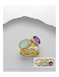 Fresh Water Pearls Ring In Brass