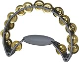 Rhythm Tech RT Pro 11 Tambourine, Black/Gray, Brass Jingles