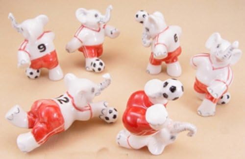 Ceramic Decor Ceramic Red Football elephant FIGURINE Animals