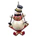 Skiing Snowman with Black Hat Ornament