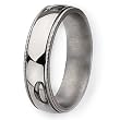 Grooved and Beaded Polished Titanium Ring (6.0 mm) - Sizes 8-12