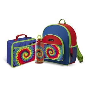 Crocodile Creek Backpack, Lunch Box and Water Bottle Set - Tie Dye by