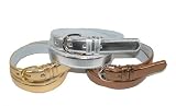The Womens Leather Dress Belt in Metallic Colors by CTM