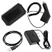 GTMax Rapid Car Charger + Home Travel Charger + Sync Tranfer USB Data Cable + Black Horizontal Pouch Carrying Case for Verizon HTC Droid Eris CDMA Cell Phone
