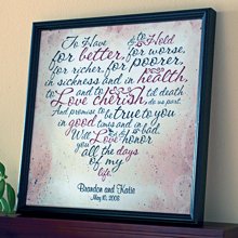 Wedding Gifts - Personalized Wedding Vows Heart Canvas