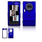 Samsung Memoir T929 Cell Phone Rubber Feel Dark Blue Protective Case Facepl ....