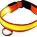Zehui Orange Pet LED Flashing Light up Collar Mesh Yellow Nylon Night Safety Collar Size: M: 40-48cm Width: 2.5cm