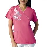 Dickies Medical Uniforms Screen Printed Mock Wrap Two Pocket Top