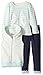 Nannette Girls' Little 3 Piece Vest and Bow Printed Shirt Legging Set