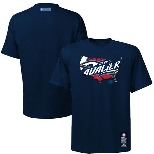 Cheap NBA Majestic Cleveland Cavaliers Navy Blue ESPN Nation T-shirt
