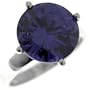 Round Amethyst Sterling Silver Ring