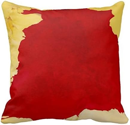 Red And Yellow Dyed Cowhide Leather Look Print Pillowcase Cotton Cushion Cover18" x18"