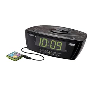 Timex T227 Large Display Alarm Clock Radio with MP3 Line-In (Black)