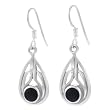 Sterling Silver Black Onyx Celtic Earrings