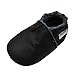 Mejale Baby Boy Girl Shoes Soft Soled Leather Moccasins Anti-Skid Infant Toddler Prewalker(Black,0-6 Months)