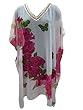 Boho Sheer Chiffon Kaftan Beach Cover Up Dress White Pink