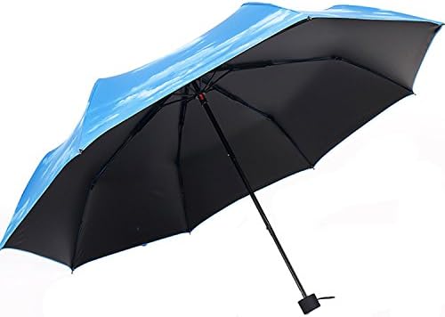 Yucyun Blue Sky and White Clouds Anti-UV Windproof Folding Sun-Rain Umbrella (Blue)