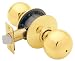 Schlage F40VORB605 Orbit Privacy Knob, Bright Brass
