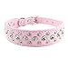 Newtensina Pets Collar Bling Puppies Collar Cute Dog Collar with Diamante for Girls - Pink - XS