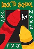 School Time- Applique Style - Garden Size 12 Inch X 18 Inch Decorative Flag